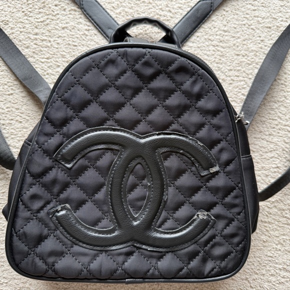 Quilted Black Logo Backpack Women\'s Bag Leather Fabric Bag Back Pack Purse Tote main image 13